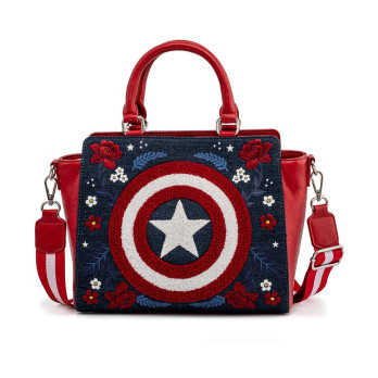 Сумка Loungefly Marvel Captain America 80th Anniversary Floral Sheild