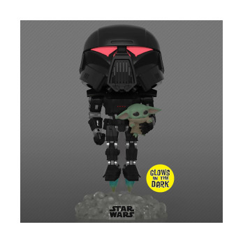 Фигурка Funko POP! Bobble Star Wars Mandalorian Dark Trooper With Grogu