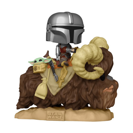 Фигурка Funko POP! Deluxe Bobble Star Wars The Mandalorian Mandalorian with Child on Bantha