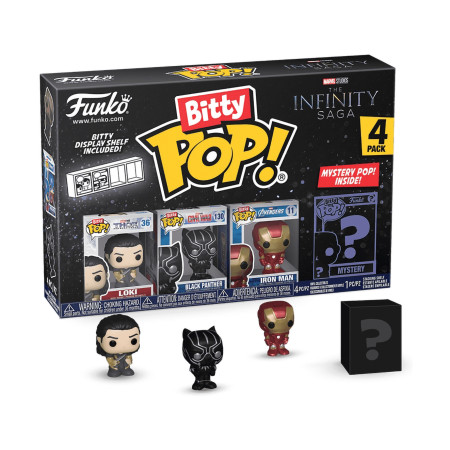 Фигурка Funko Bitty POP! Marvel Infinity Saga S4 Loki+B Panther+Iron Man+Mystery